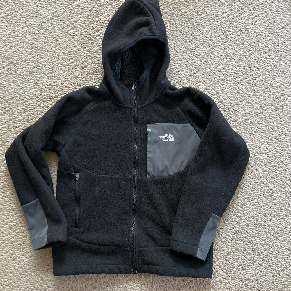 Boys The North Face full zip fleece hooded jacket